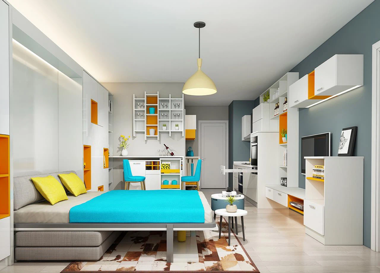 livingroom&bedroom economic full house design