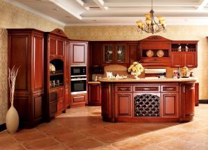 Patvarios medžio masyvo virtuvės spintelės